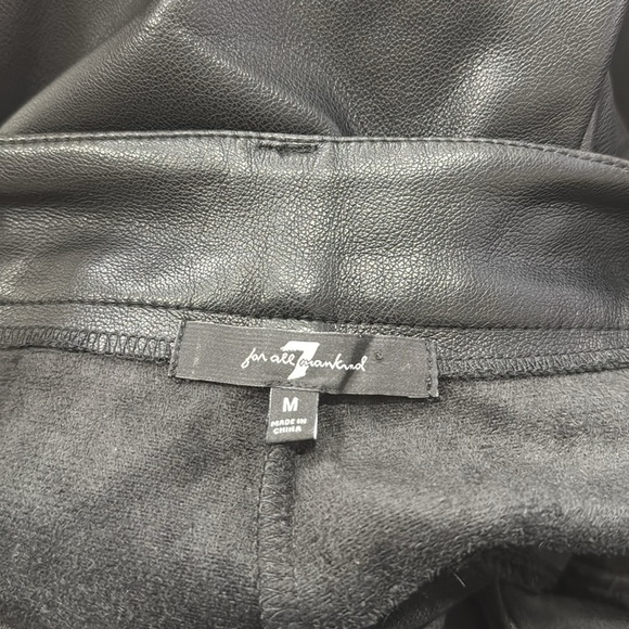 7 For All Mankind Black Vegan Leather Trousers Size Medium - Picture 4 of 5